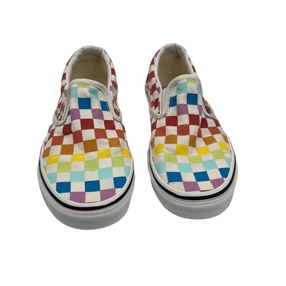 Vans Checkerboard Multi Colored Slip-On Skater Shoes Size 5.5 Women's (4 Men's) - Picture 3 of 8